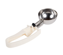 Cuillère inox 304 doseuse à glace à pression manche ivoire, taille 10, 100ml