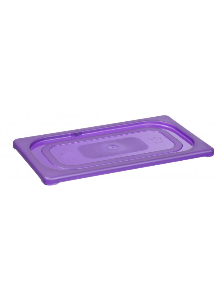 Couvercle en polypropylène violet transparent sans encoche GN 1/3