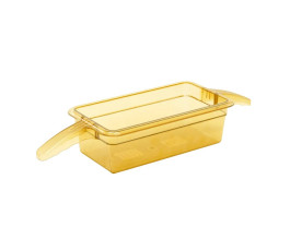 GN1/3 high-temperature tray, 100 mm deep, amber 2 handles