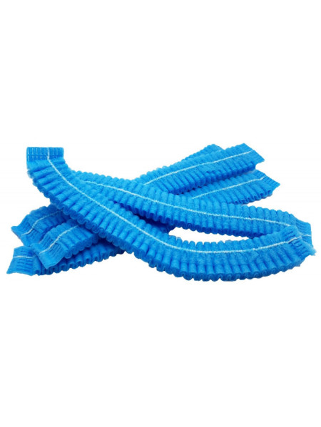 Blue hygiene cap clip *Accordion* non-woven - Bag of 100