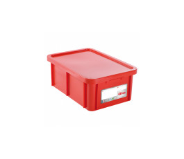 Bac 35L rectangulaire + couvercle 60 x 40 Cm rouge Gilac