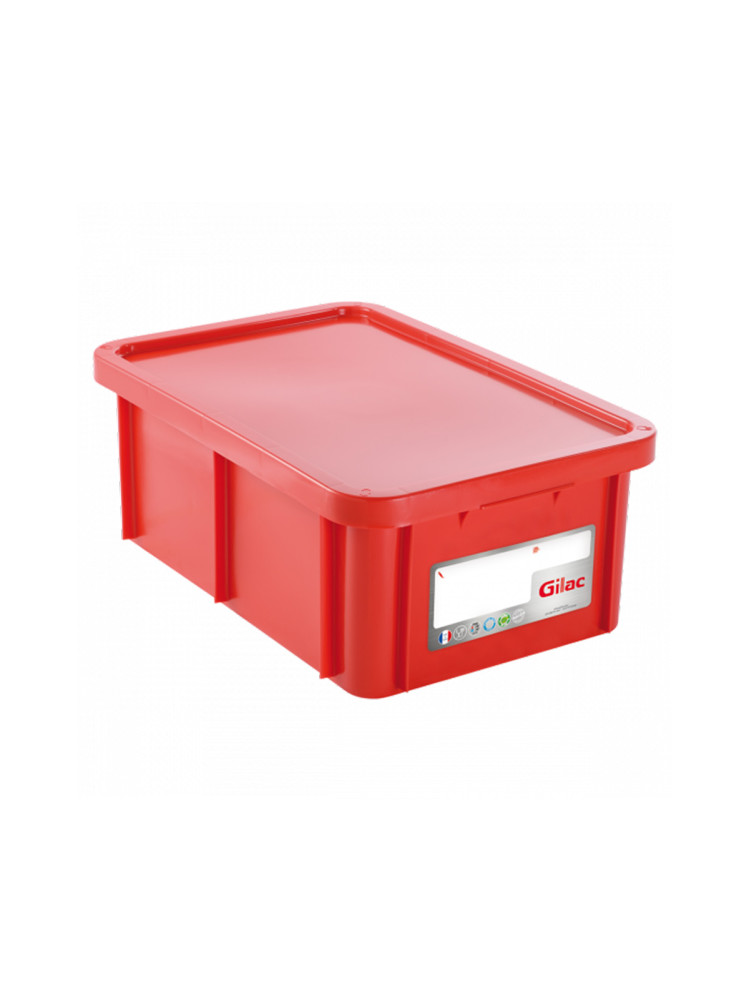 35L rectangular bin + lid - 600 x 400 x 230 mm - red