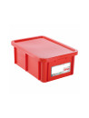 35L rectangular bin + lid - 600 x 400 x 230 mm - red