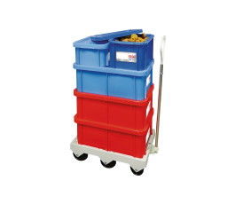 35L rectangular bin + lid - 600 x 400 x 230 mm - red