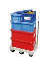 35L rectangular bin + lid - 600 x 400 x 230 mm - red