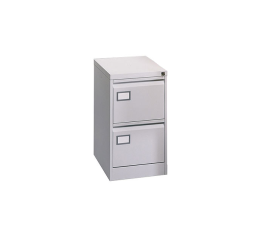 Metal file cabinet 2 drawers - A4 hanging files - grey