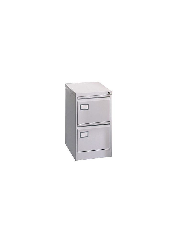 Metal file cabinet 2 drawers - A4 hanging files - grey