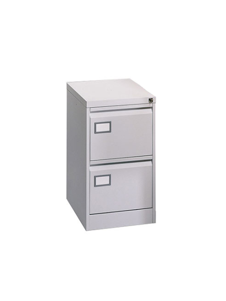 Metal file cabinet 2 drawers - A4 hanging files - grey