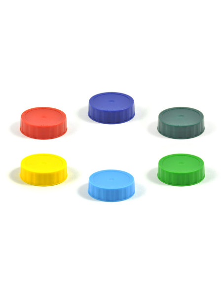 Jeu de 6 couvercles à vis FIFO - Assortiment de 6 couleurs | Vue principale Jeu de 6 couvercles à vis FIFO - Assortiment de 6 couleurs | Vue principale