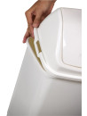 50L garbage can with tilting lid - White plastic