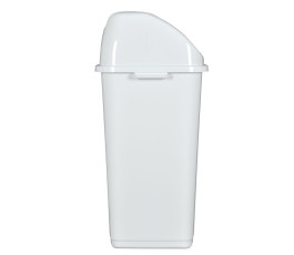 50L garbage can with tilting lid - White plastic