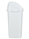 50L garbage can with tilting lid - White plastic