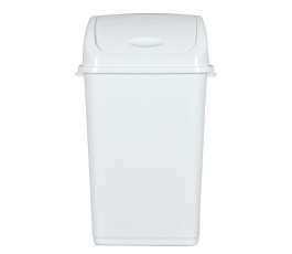 50L garbage can with tilting lid - White plastic