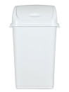 50L garbage can with tilting lid - White plastic