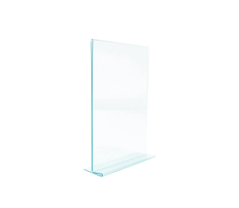 Portrait table poster holder in plexiglass A5 Vertical right