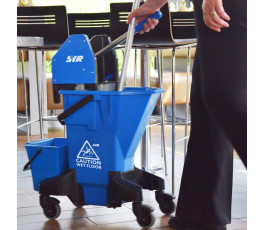 Trolley 1 blue bucket with press