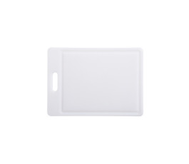 white polyethylene cutting board with channel 35 x 25 cm