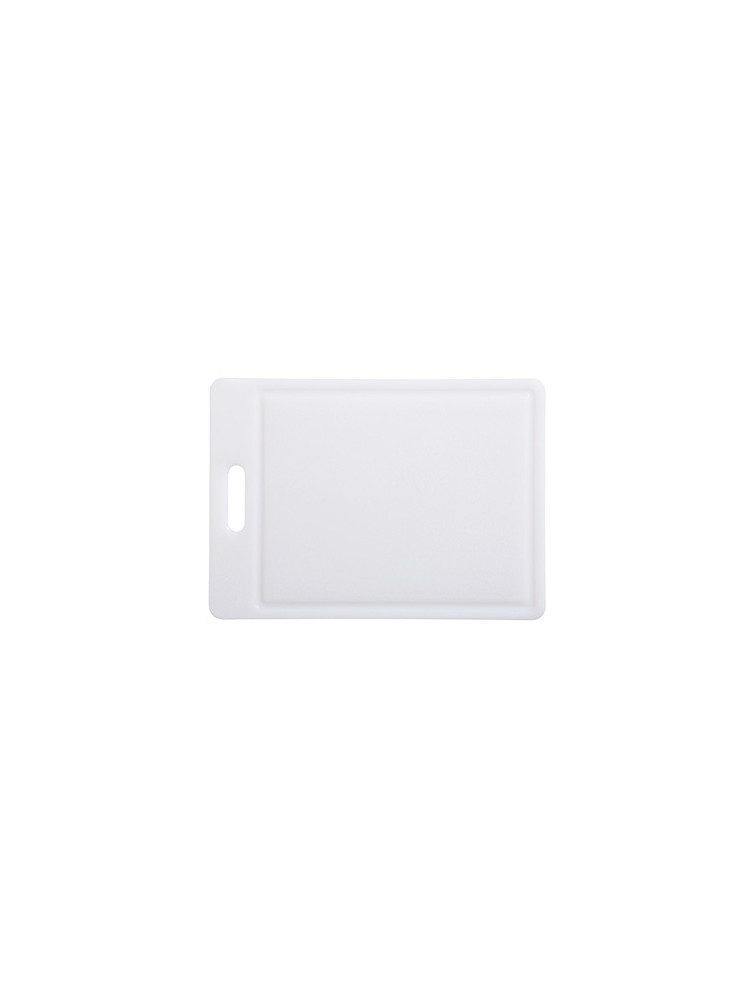 white polyethylene cutting board with channel 35 x 25 cm