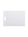 white polyethylene cutting board with channel 35 x 25 cm