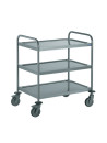 Stainless steel serving cart with 3 trays