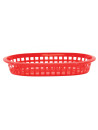 Red polyethylene oval serving basket - 23.5 x 15 x 4 cm