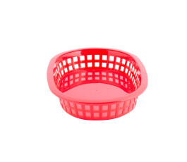 Red polyethylene oval serving basket - 23.5 x 15 x 4 cm