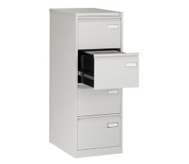 4-drawer metal filing cabinet - A4 suspension files - grey