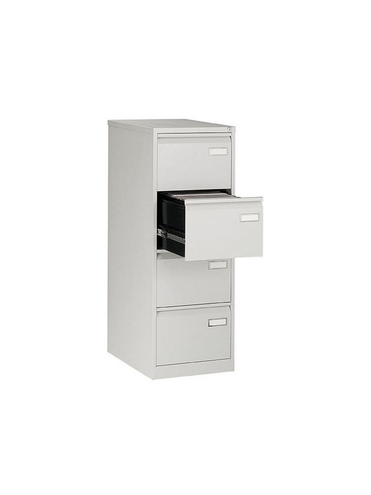 4-drawer metal filing cabinet - A4 suspension files - grey