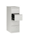 4-drawer metal filing cabinet - A4 suspension files - grey