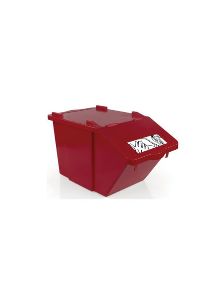 Poubelle 45L HACCP emboîtable - Rouge