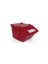 Poubelle 45L HACCP emboîtable - Rouge