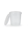 Pot en plastique 400ml avec couvercle blanc vissant