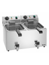 Bartscher double deep fryer with drain tap 2x9L