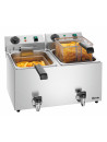 Bartscher double deep fryer with drain tap 2x9L