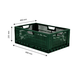 Foldable stackable crate 60 x 40 x 23.5 cm - 47 L - green - Gilac