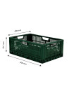 Foldable stackable crate 60 x 40 x 23.5 cm - 47 L - green - Gilac