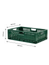 Foldable stackable container 600 x 400 x 190 mm - 36 L - green - Gilac