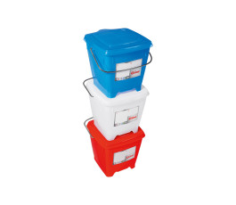 HACCP 12 L square bucket + watertight lid - Gilac - white