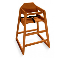 Stackable high chair for children in beech (caramel color)