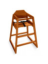 Stackable high chair for children in beech (caramel color)