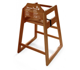 Stackable high chair for children in beech (caramel color)