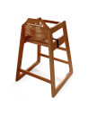 Stackable high chair for children in beech (caramel color)