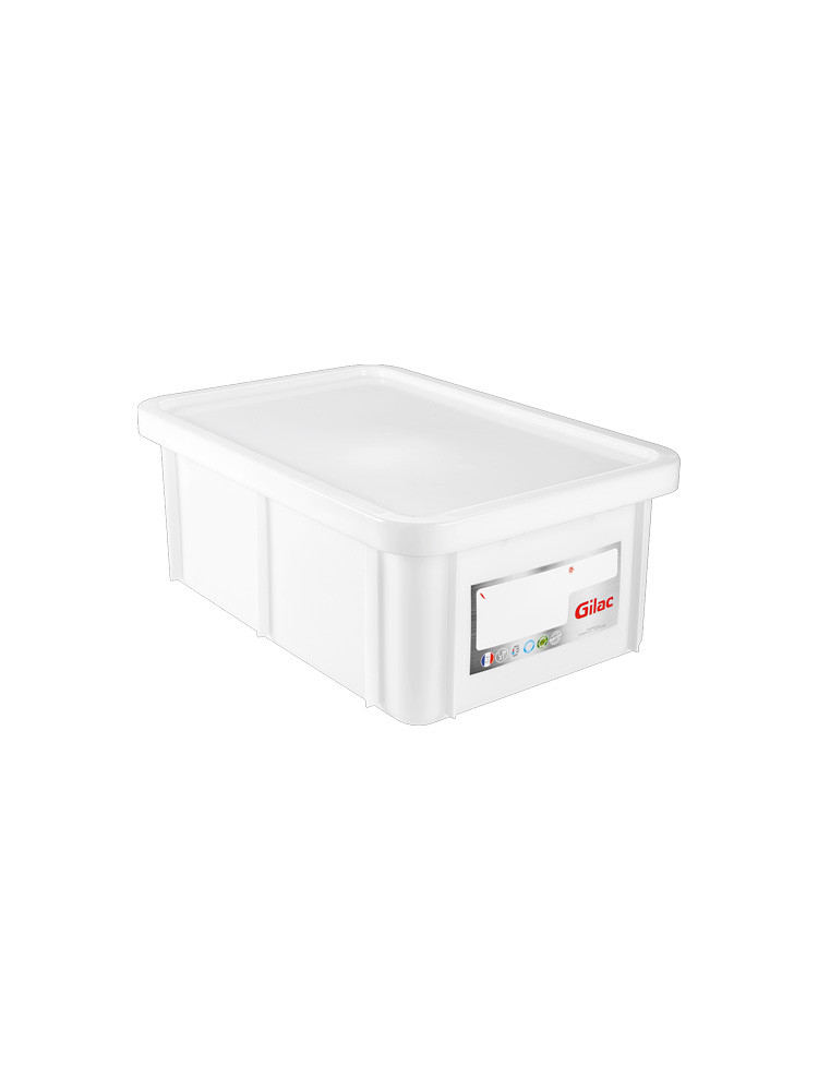 White HACCP 35L rectangular bin with lid Gilac