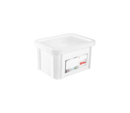 Red 15L rectangular HACCP bin with lid