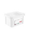 Red 15L rectangular HACCP bin with lid