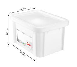 Red 15L rectangular HACCP bin with lid