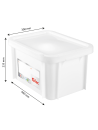 Red 15L rectangular HACCP bin with lid