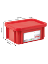 Red 12L rectangular HACCP bin with lid