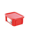 Red 12L rectangular HACCP bin with lid