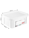 Bac HACCP 12 litres blanc Gilac rectangulaire avec couvercle